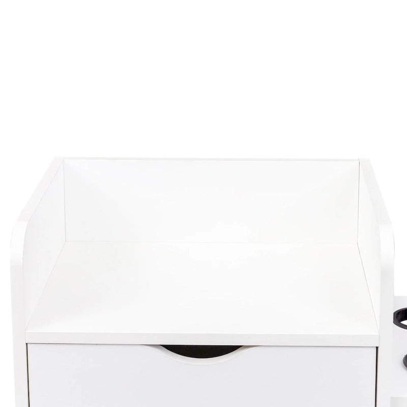 4-Layer Salon Storage Cabinet with 2 Dryer Holders and 4 Drawers
