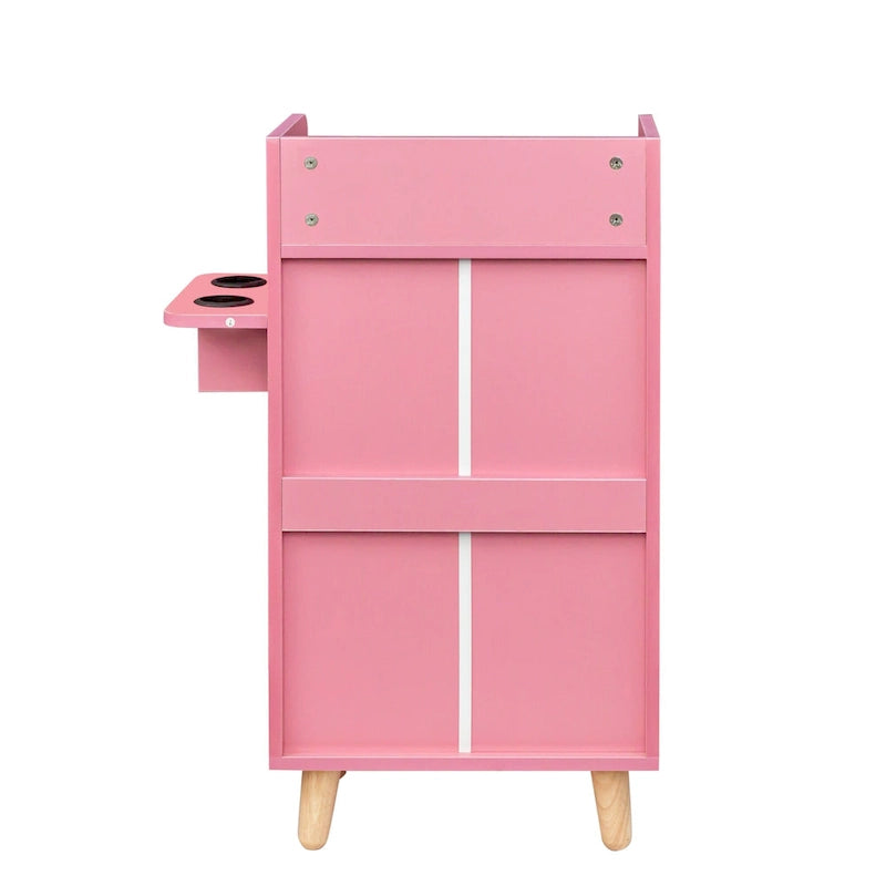4-Layer Salon Storage Cabinet with 2 Dryer Holders and 4 Drawers