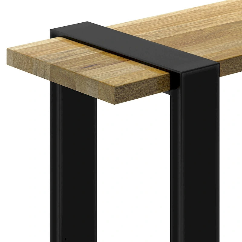 SOLID MANGO WOOD 42 inch Wide Industrial Contemporary Bench in Natural - 42 Inches wide