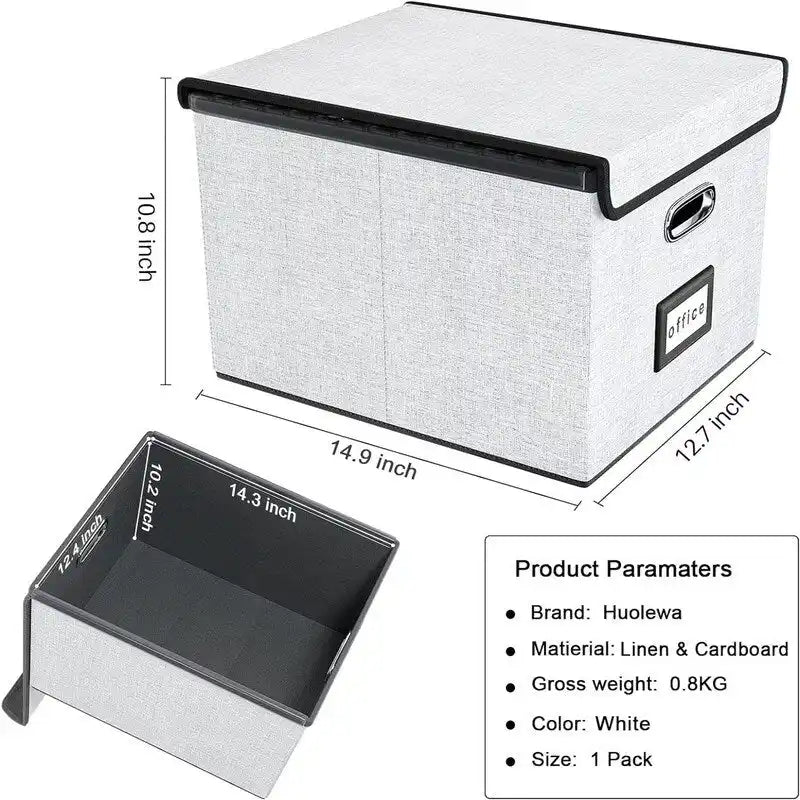 Zusammenklappbare Box zur Aufbewahrung von Akten - 14.9L x 12.7W x 10.8H