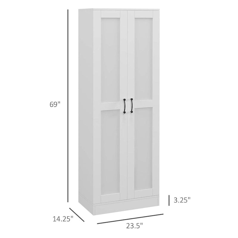 Armoire de rangement haute de 69 avec étagères réglables et portes à fermeture amortie