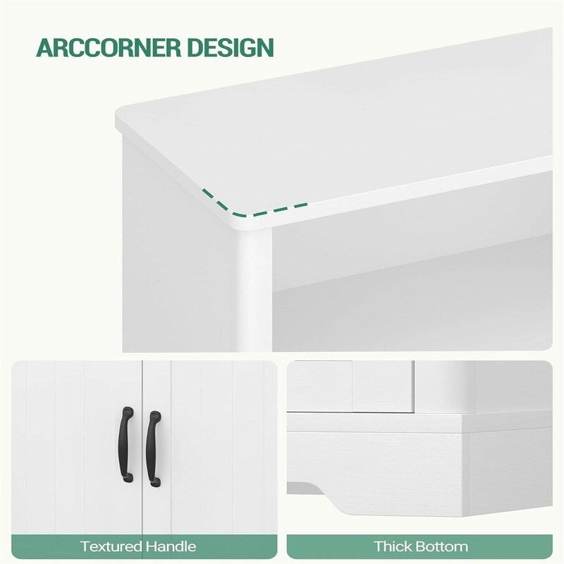 Freistehender Schrank mit 4 Türen und 2 verstellbaren Einlegeböden - 11.8D x 23.6W x 43.3H