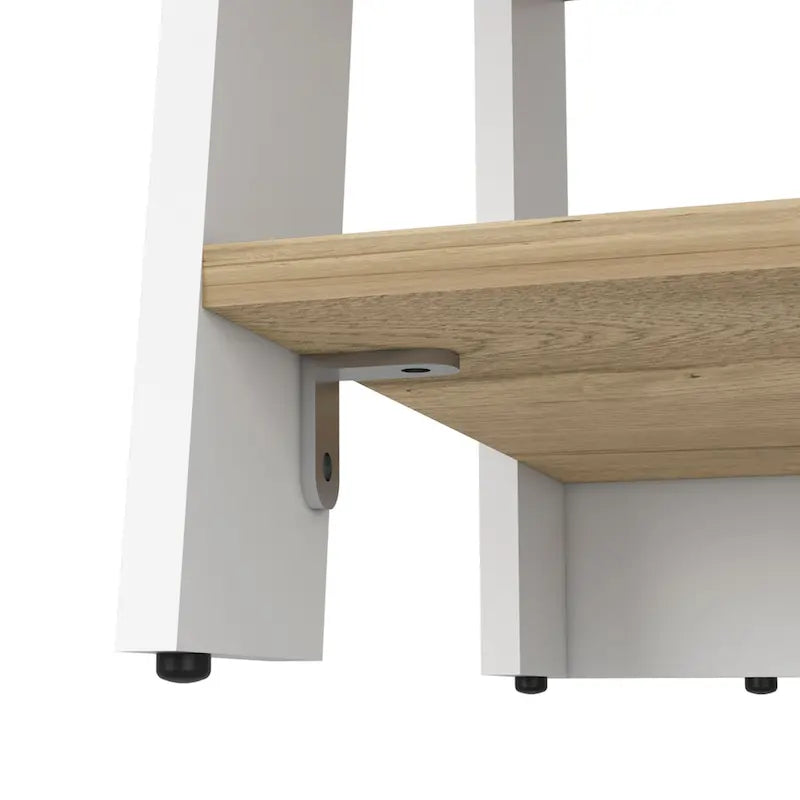 Wäscheschrank, vier Regalböden, vertikal, helle Eiche / Weiß Hochwertig und langlebig